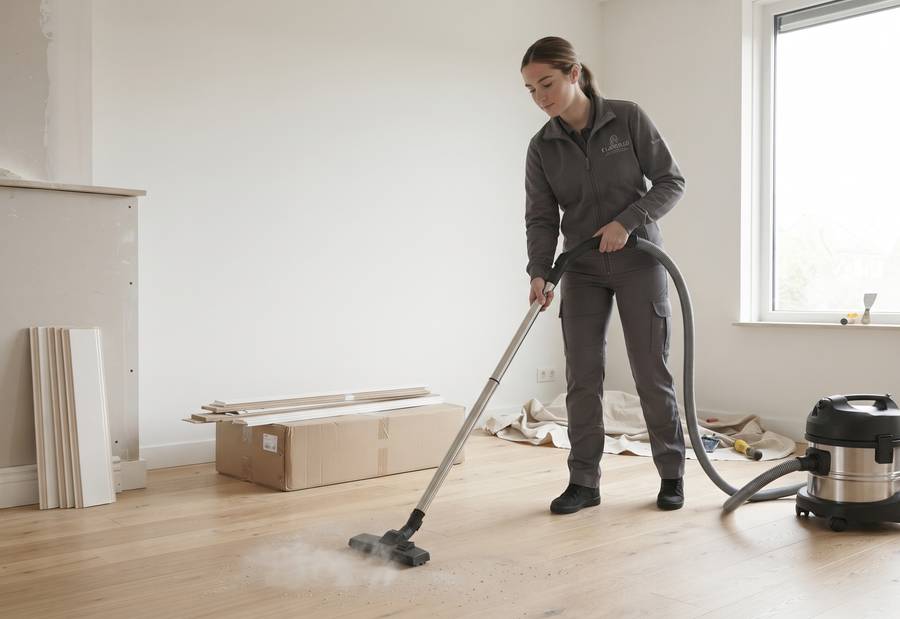 Bauendreinigung in einem Rohbau